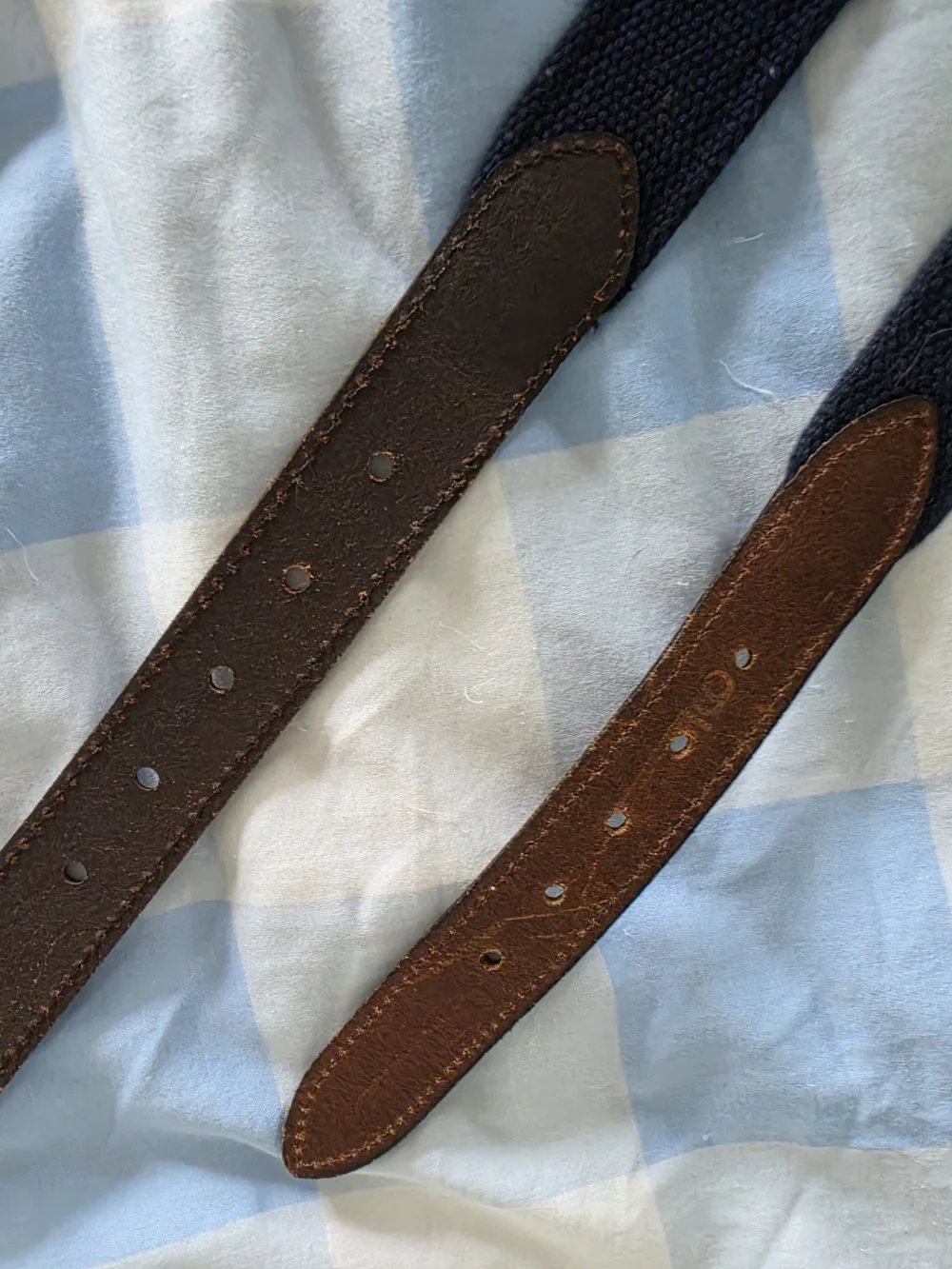2 Vineyard Vines Belts, Ice Hockey Themed, Silk Cotton And Leather